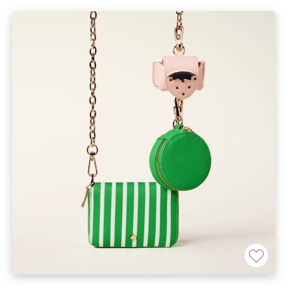 Target x Kate Spade Green Stripe Mini Crossbody Bag with Accessory Set NWT